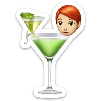 Pornstar martini but the person drinking has red hair and white skin  sticker