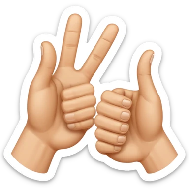 I want two tumbs up like it's done with two hands sticker