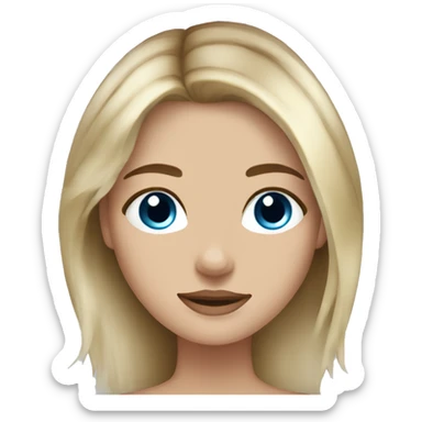 Girl with blue eyes hair balayage blonde and brown. Skinny hair long skin white  sticker