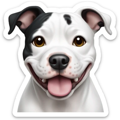 Happy black and white Staffordshire Bull Terrier sticker