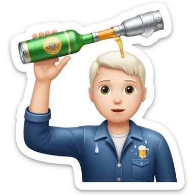 shotgunning a beer sticker