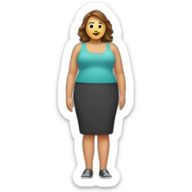 Obese woman sticker