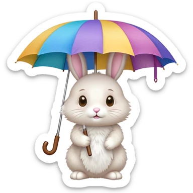 Easter bunny with umbrella sticker