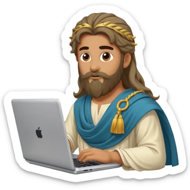 Poseidon with laptop sticker