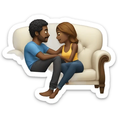 Lovers on a couch  sticker