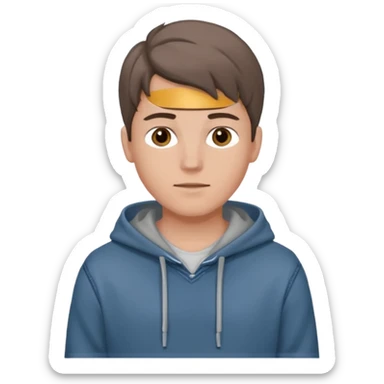 Kjekk gutt (lys i huden) som har pynta seg. Har på seg Jeans og grå hette genser og håret skal være  midtskill og fargen på håret er brunt sticker