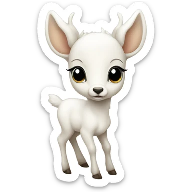 White baby deer sticker