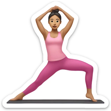 pilates girl in pink pilates pose asia sticker