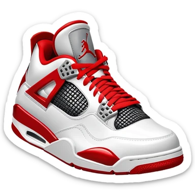  red air Jordan 4 red laces no white on the shoe  sticker