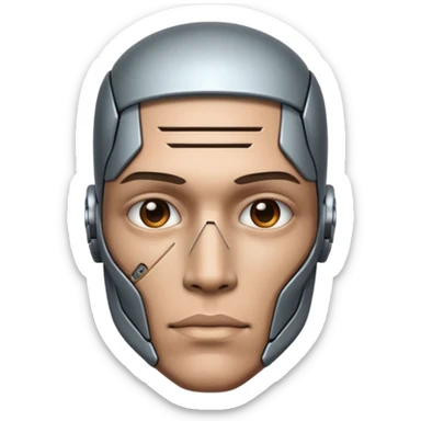 half man, half cyborg sticker