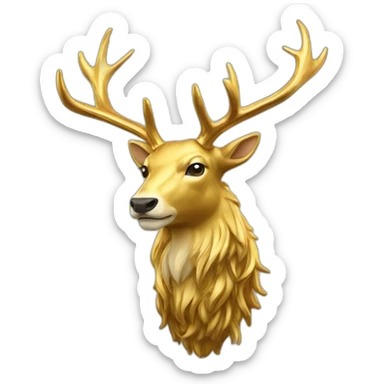 Golden stag sticker