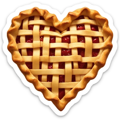 A heart made of an apple pie sticker