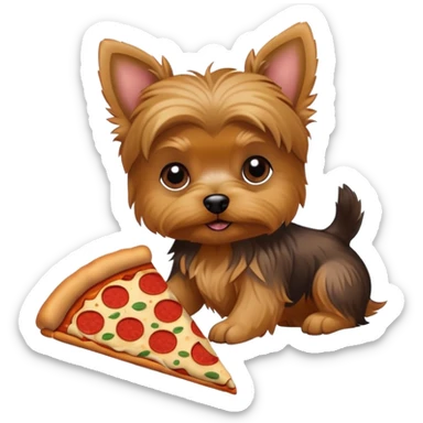 yorkie dog pizza sticker
