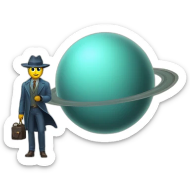 Uranus planet as a detective sticker