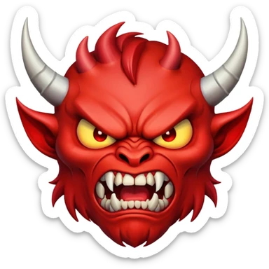 Angry demon face sticker