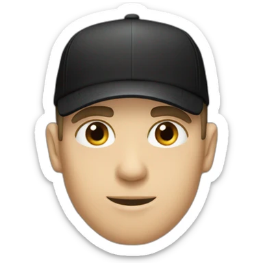 the white guy with Grey eyes in the black cap and black t-shirt sticker