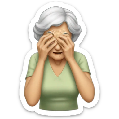 Old woman rubbing her eyes sticker