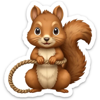 Squirrel jumping rope sticker