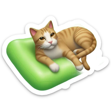 Cat chilling in the pool sticker