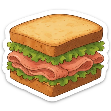 ghibli style ham sandwich sticker