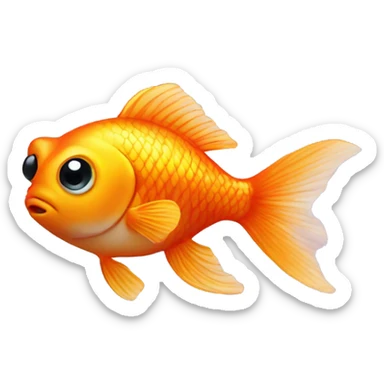 small cute gold fish with big eyes  sticker