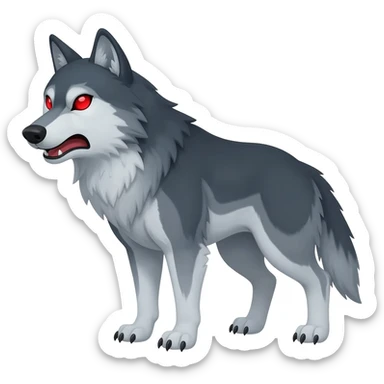 Angry wolf red eyes sticker