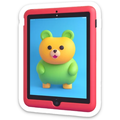 3D surreal iPad, extremely minimal, just the iPad itself, no Apple logo, no accessories, subtle surreal effect sticker