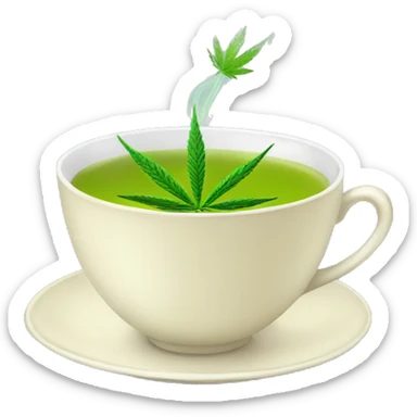 Cannabis tea in a teacup  sticker