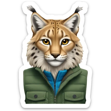 A Lynx with a Patagonia vest  sticker