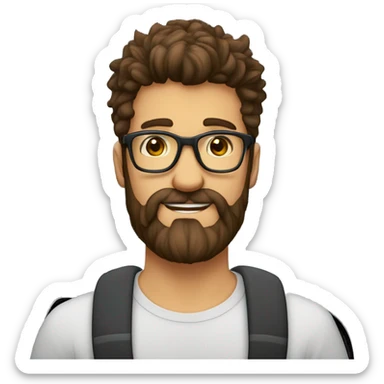 Homme cheveux brun barbe lunette  et on vois le bus je veux quon vois le haut du corp te sticker