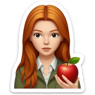 ginger Kendall Jenner with long hair apple emoji  sticker