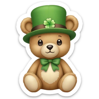St patricks day teddy bear sticker