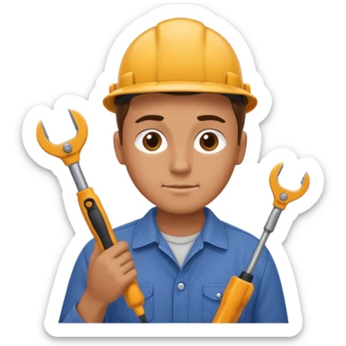 person Repairing a tool sticker