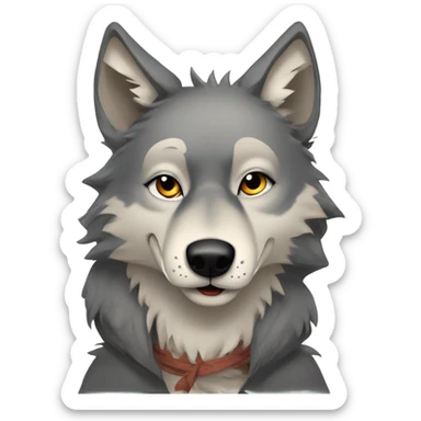 wolf in the style of Chiara Bautista sticker