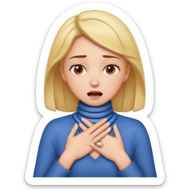 woman hands around neck in a chocking motion sticker
