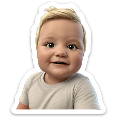 blonde boy looking at viewer sticker