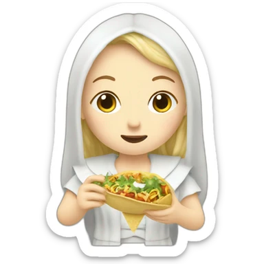 galadriel eating a taco sticker