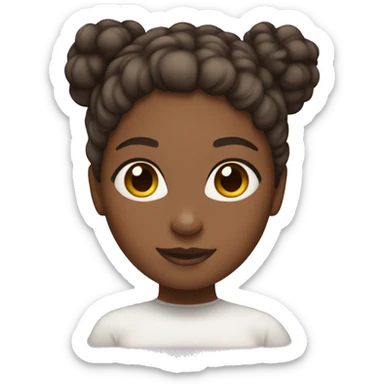 Girl with light black skin with curly brown hair in a bun sticker