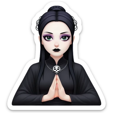 chill meditating goth villain  sticker