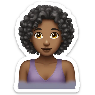 Curly hair girl with hair products  sticker