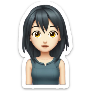 Fille manga démon sticker