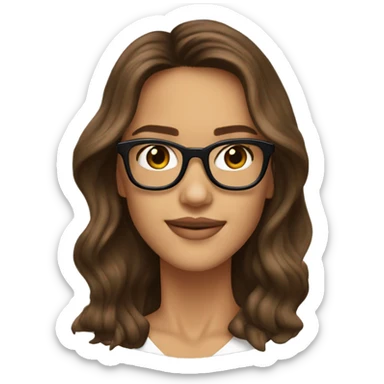 Jessica alba with glasses and brown hair  sticker