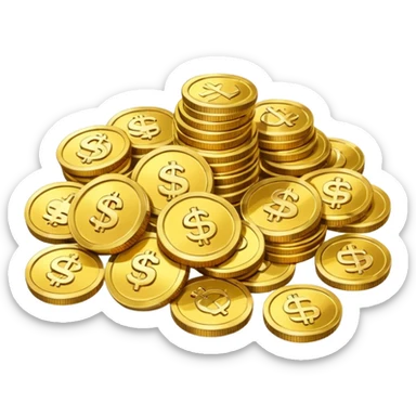 pile of gold coins and cash with Arabic motifs sticker
