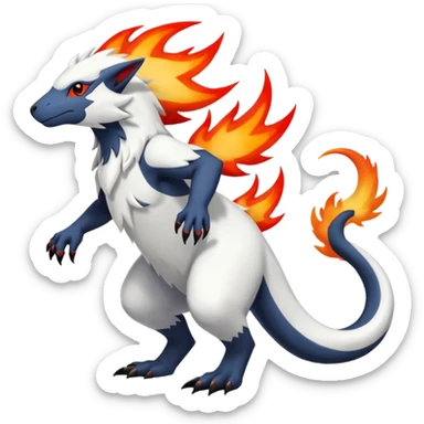 Absol-Typloshion-Salandit-Zangoose-Fusion (full body) sticker