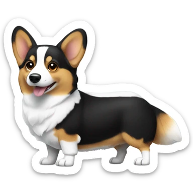 Black and white corgi sticker