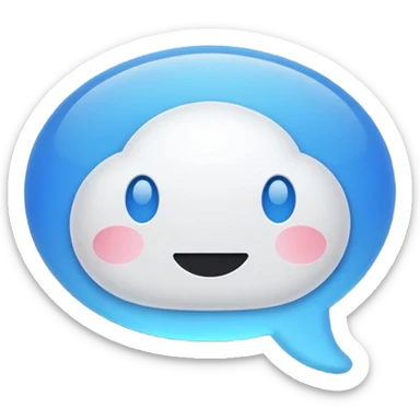 Flat white color chat bubble emoji sticker