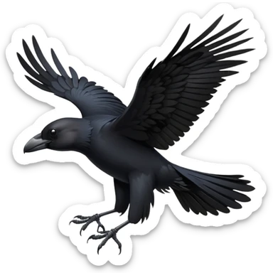 a crow starting to take off sticker