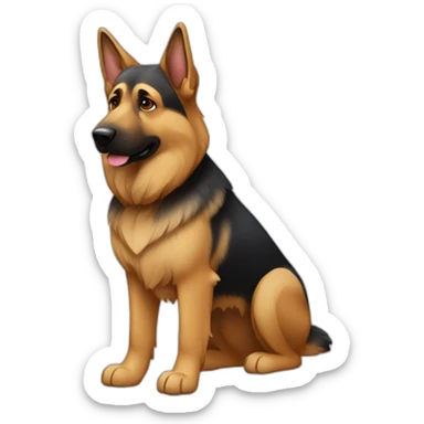 German Shepard with double coat and less brown fur  sticker