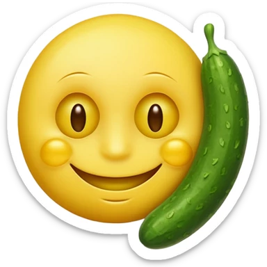 resting yellow smiley face with cucumbers over its eyes sticker