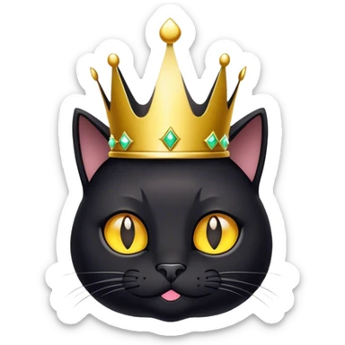 Black cat with crown sticker